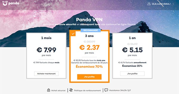 Prix Panda VPN