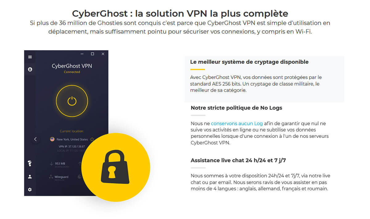 Résumé solution VPN CyberGhost